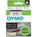 Labeltape Dymo LabelManager D1 polyester 19mmx7m zwart op wit