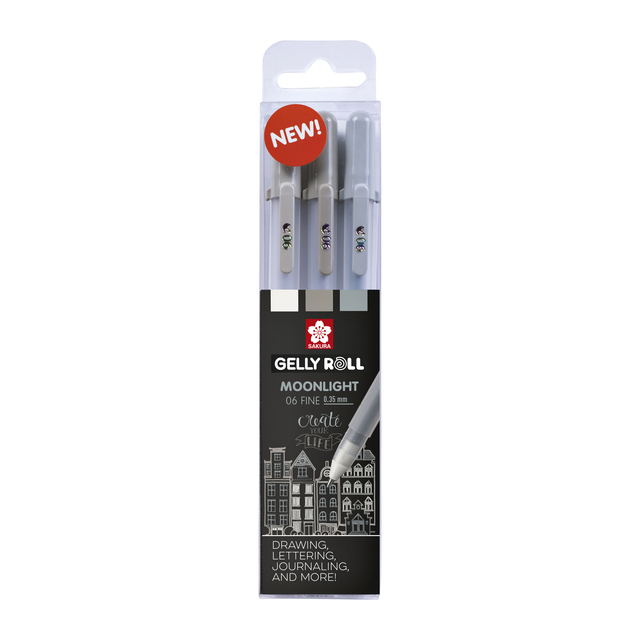 Gelschrijver Sakura Gelly Roll Moonlight 06 urban set à 3 kleuren