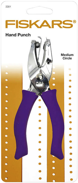 Handpuncher Fiskars M circle 1/8" met SoftGrip paars