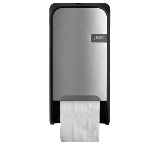 Toiletpapierdispenser Quartzline Q1 systeemrol duo zilver 441091