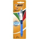 Balpen Bic 4kleuren grip medium blauw blister à 1 stuk
