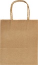 Tas met handvat Folia kraftpapier 125gr 18x21x8cm 20 stuks naturel