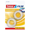 Tape tesafilm® dubbelzijdig 7.5mx12mm transparant 2 rollen