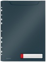 Insteekmap U-model Leitz Cosy harmonica A4 met perforatiestrip PP grijs
