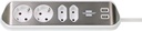 Stekkerdoos Brennenstuhl bureau Estilo 4 voudig inclusief 2 USB 2 meter wit/zilver