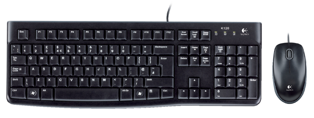 Toetsenbord Logitech MK120 Qwerty + muis USB zwart