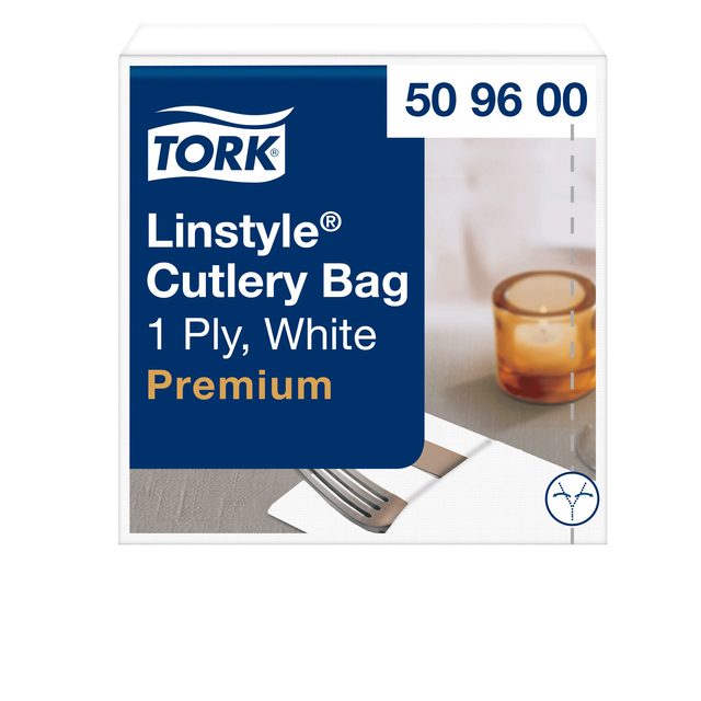 Pochette Tork Linstyle Premium 1-laags 390x390mm wit 509600