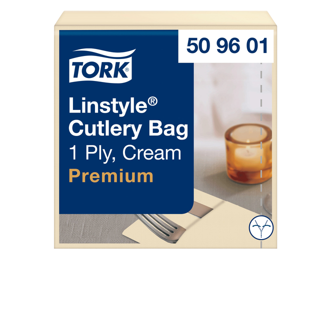 Pochette Tork Linstyle Premium 1-laags 390x390mm crème 509609