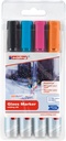 Viltstift edding 95 glasbord rond 1.5-3mm inclusief zwart assorti 4 stuks