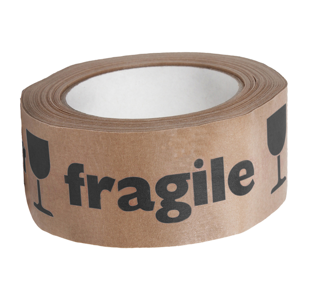 Waarschuwingstape IEZZY 50mmx50m 80% gerecycled papier bruin zwart