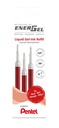 Gelschrijvervulling Pentel LR7 Energel medium rood  set à 3 stuks