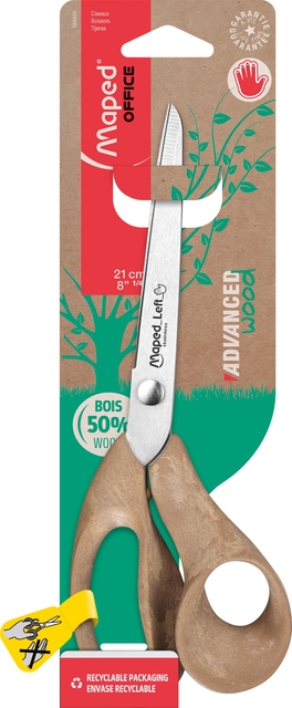 Schaar Maped Office Advanced Wood 21cm links bruin