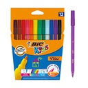 Kleurstiften BicKids Visa fijn assorti etui à 12 stuks