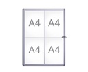 Binnenvitrine wand MAULextraslim whiteboard 4xA4 met slot