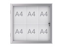 Buiten- binnenvitrine wand MAULexcite whiteboard 6xA4 met slot