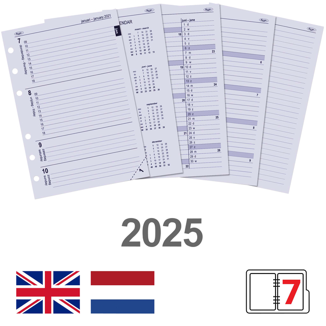 Agendavulling 2027 Kalpa A5 7dagen/2pagina's