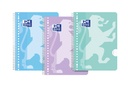 Collegeblok Oxford School A4+ lijn 23-gaats 160 pagina's 80gr pastel assorti 3 stuks