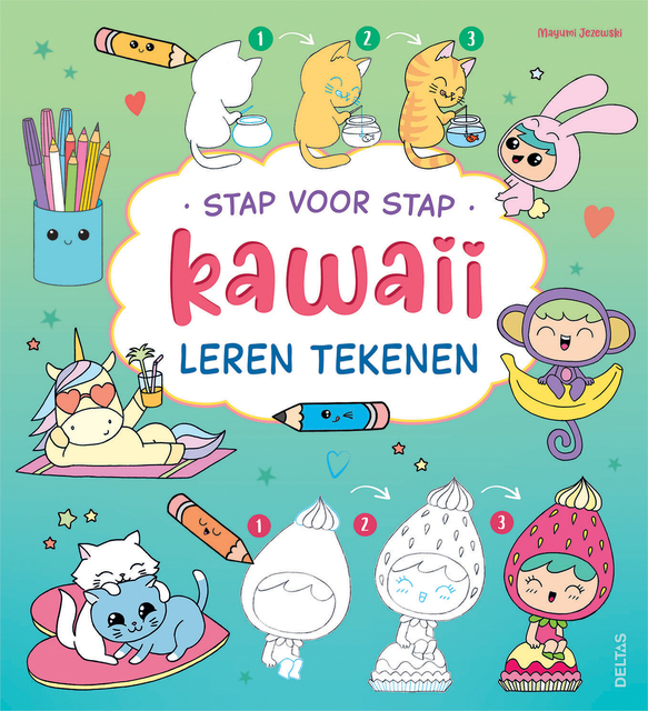 Tekenboek Deltas stap voor stap Kawaii