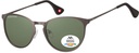 Zonnebril Montana met groen G15 gepolariseerd rond glas staalkleurig