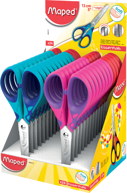 Kinderschaar Maped Essentials Soft 13cm display á 24 stuks assorti