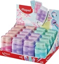 Puntenslijper Maped Connect 2gaats met gum display á 20 stuks pastel assorti