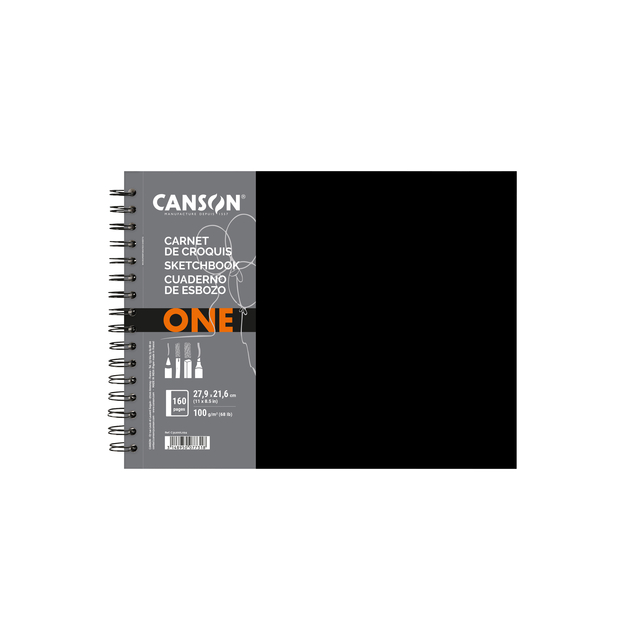 Schetsboek Canson Art Book One spiraalgebonden 160vel 100gr 279x216mm wit