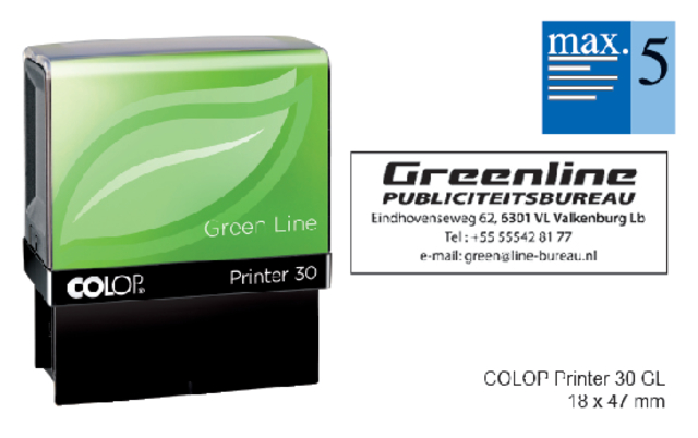 Tekststempel Colop Printer 30 Green Line personaliseerbaar