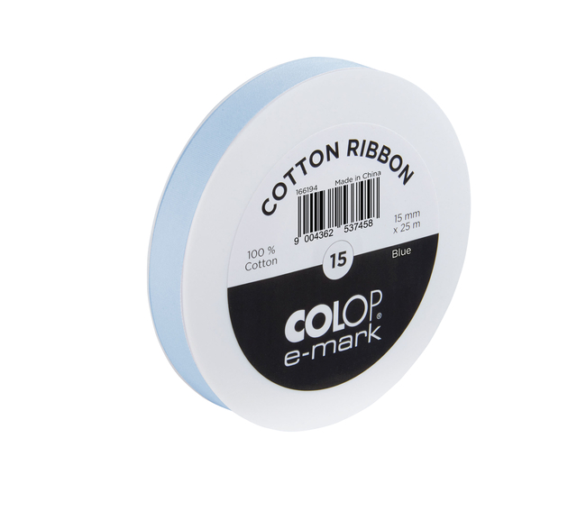 Lint Colop E-mark 15mmx25m blauw