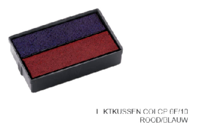 Stempelkussen Colop E/10/2 blauw en rood