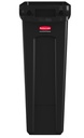 Afvalbak Rubbermaid Slim Jim Vented met luchtsleuven 87 liter zwart