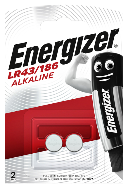 Batterij Energizer knoopcel 2x LR43 alkaline