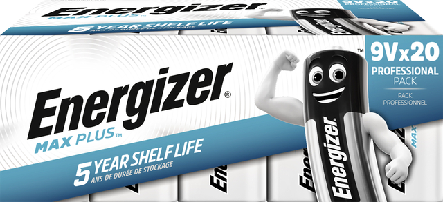 Batterij Energizer Max Plus 20x 9v alkaline