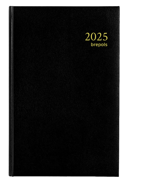 Agenda 2026 Brepols Saturnus Luxe 1dag/1pagina zwart