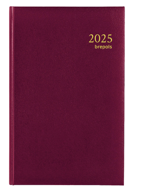 Agenda 2026 Brepols Saturnus Luxe 1dag/1pagina bordeaux