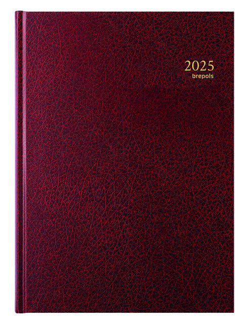 Agenda 2026 Brepols Bremax Santex A4 1dag/2pagina's 8 kolommen bordeaux