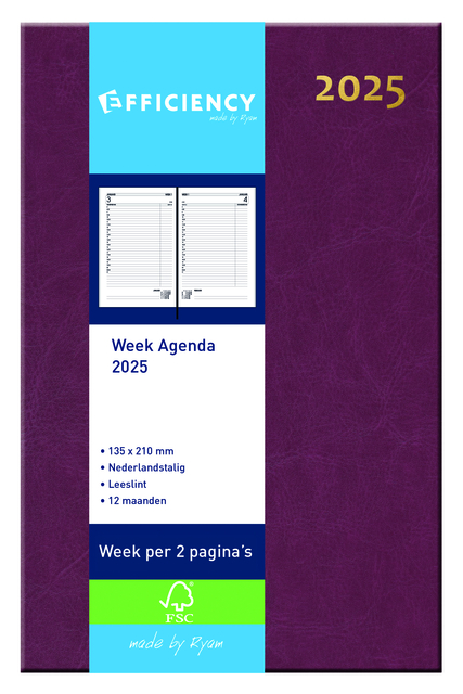 Agenda 2026 Ryam Efficiency Baladek 7dagen/2pagina's bordeaux