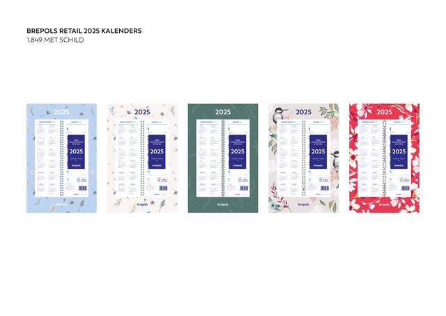 Weekkalender 2026 Brepols 190x130 7dagen/1pagina spiraal Fantasie assorti