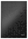 Notitieboek Leitz WOW A4 160blz 90gr lijn zwart