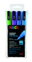 Verfstift Posca PC3M fijn glitter koel assorti set à 4 stuks