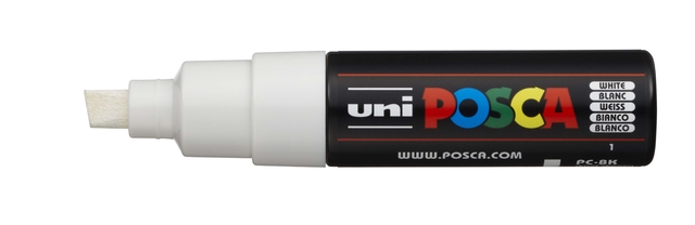 Verfstift Posca PC8K breed schuin wit