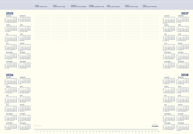 Onderlegblok 2026 Brepols Office Mate 7dagen/1pagina 41.2x59cm