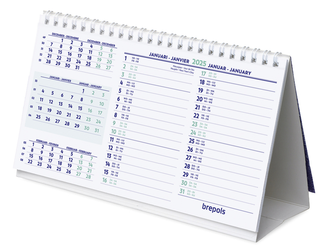 Bureaumaandkalender 2026 Brepols 210x125mm