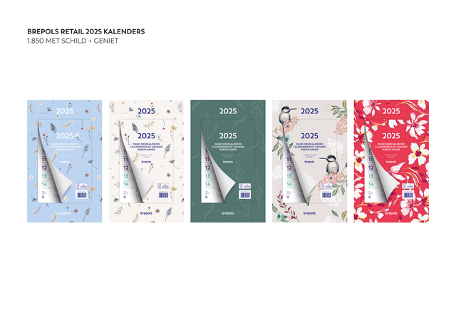Weekkalender 2026 Brepols 190x130 7dagen/1pagina Fantasie assorti