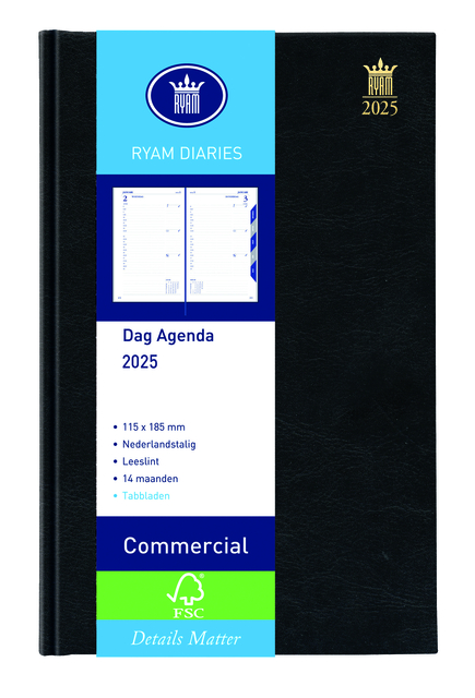 Agenda 2026 Ryam Commercial Mundior 1dag/1pagina zwart