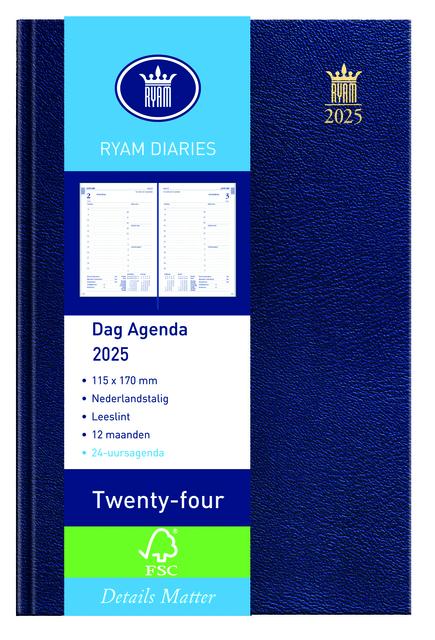 Agenda 2026 Ryam Twenty-four Mundior 1dag/1pagina blauw