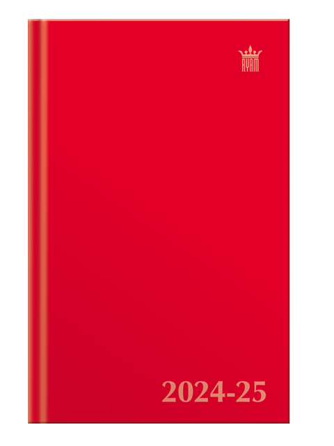 Schoolagenda 2025-2026 Ryam Studie Uni 7dagen/2pagina's rood