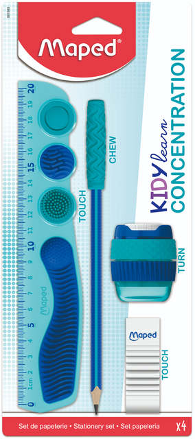 Tekenset Maped Kidy Learn Concentration set à 5 delen blauw