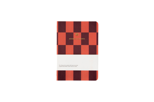 Adresboek A6 checks rood A-Journal