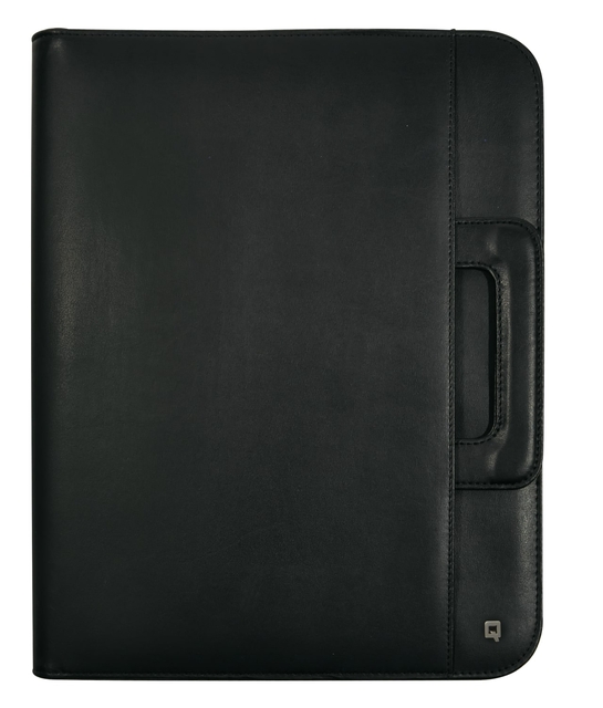 Schrijfmap DESQ A4 kunstleder met rits en handvatten zwart