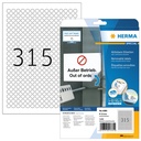 Etiket HERMA 4385 rond 10mm wit 7875 etiketten